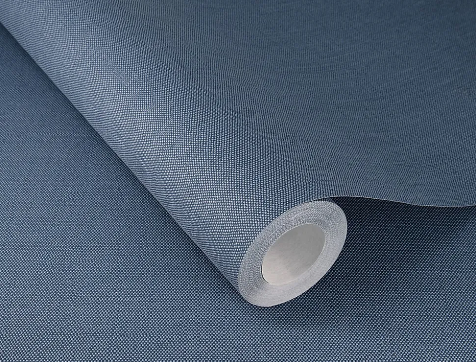 Papier peint vinyle intissé expansé pointe bleu marine L.1001 x l.53cm Rasch