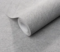 Papier peint vinyle intissé uni gris L.1005 x l.53cm, Erismann Flair