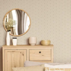 Papier peint vinyle intissé Fibre d'or beige L.1005 x l.53cm Lutèce