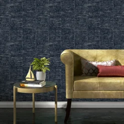 Papier peint Vinyle intissé GoodHome Quapaw bleu l.53 x H.1000 cm