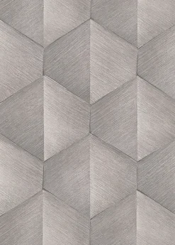 Papier peint vinyle intissé graphique 3D marron taupe L.1005 x l.53cm, Erismann Prisma