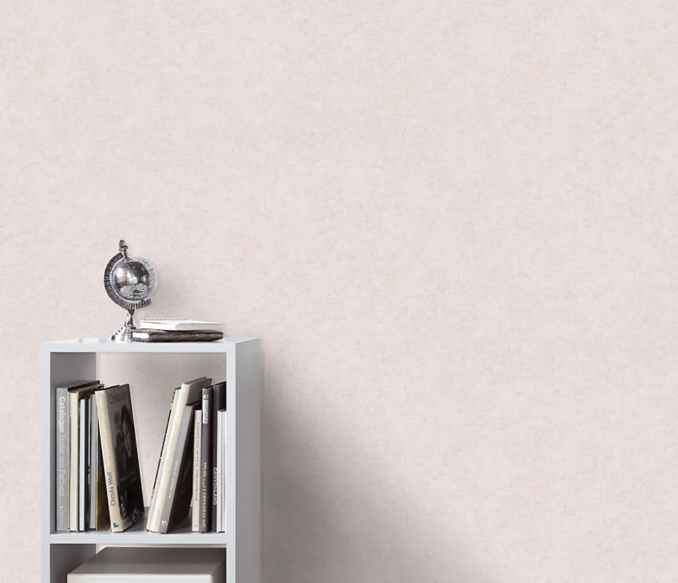Papier peint vinyle intissé uni beige crème L.1005 x l.53cm, Erismann Flair
