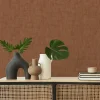 Papier peint vinyle intissé uni Kopa terracotta L.1005 x l.53cm Lutèce