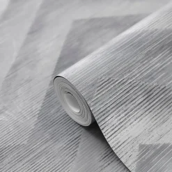 Papier peint Vinyle Intissé GoodHome Moone gris