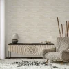 Papier peint vinyle intissé beige L.1005 x l.53cm, Lutèce Sillon aqua