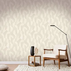 Papier peint vinyle intissé Allure Lutece mat et satiné géométrique beige l.1005 x l.53 cm