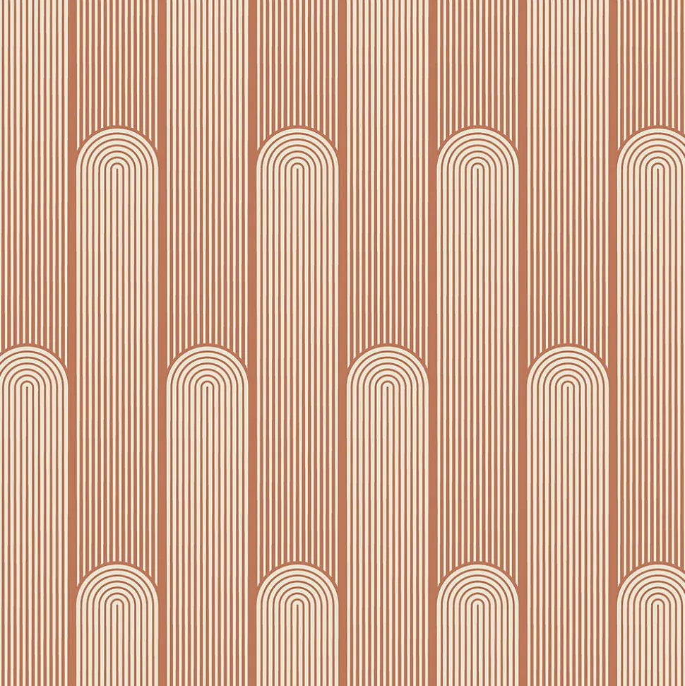 Papier peint Vinyle intissé GoodHome Pawnee terracotta l.53 x H.1005 cm