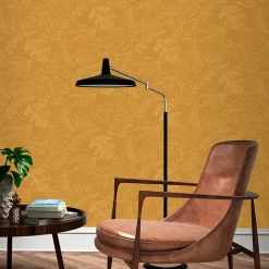 Papier peint vinyle intissé Tuklu GoodHome jaune ocre l.53 cm x 10m