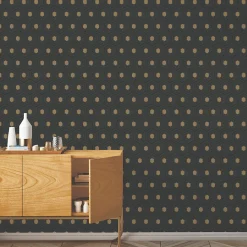 Papier peint Vinyle Intissé GoodHome Draba noir