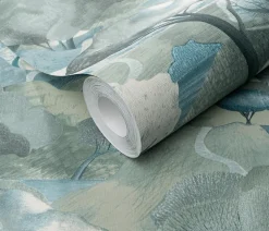 Papier peint vinyle intissé arbres bleu L.1005 x l.53cm Erismann