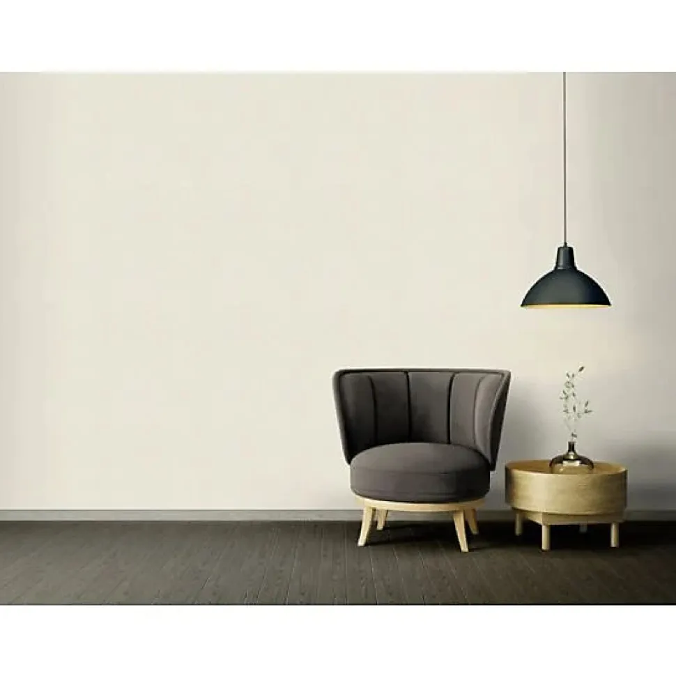 Papier peint vinyle intissé uni beige ivoire mat L.1005 x l. 53 cm As Creation Antigua