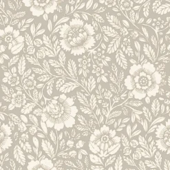 Papier peint vinyle intissé Soffice GoodHome motif fleuri beige L. 10,05m x l. 0,53m