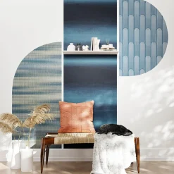 Papier peint Vinyle intissé GoodHome Pawnee bleu canard l.53 x H.1005 cm