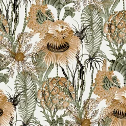 Papier peint vinyle intissé Cuisines & Bains Lutece mat et satiné fonds marins beige, gris, vert l.1005 x l.53 cm