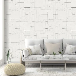 Papier peint Vinyle Intissé GoodHome Emer blanc