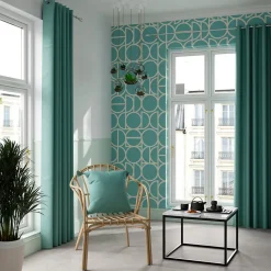 Papier peint vinyle intissé géométrique GoodHome vert L.10m x l.53cm