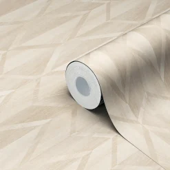 Papier peint vinyle intissé Cassata imprimé géométrique beige L.1000 x l.53cm GoodHome