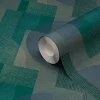 Papier peint vinyle intissé géométrique Shadow GoodHome bleu L.10m x l.53cm