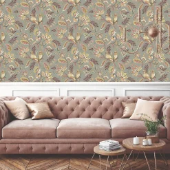 Papier peint Vinyle Intissé GoodHome Kyin Kaki