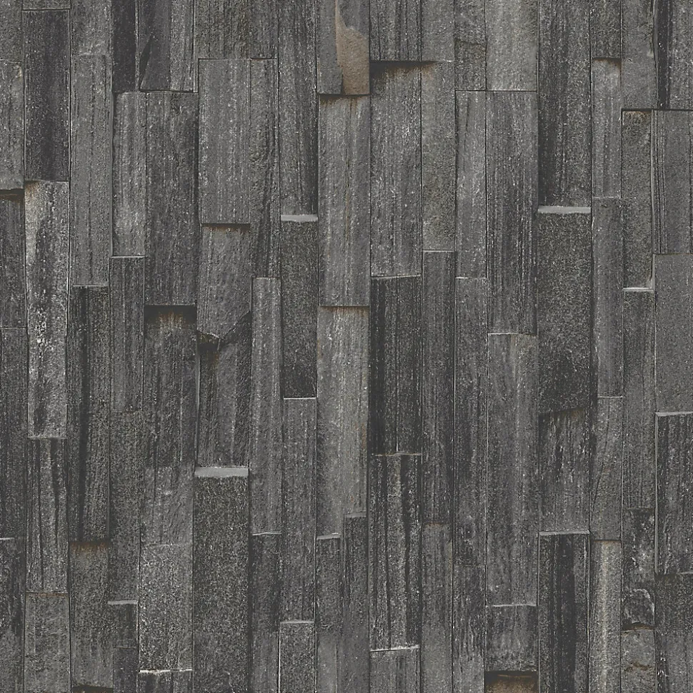 Papier peint Vinyle Intissé GoodHome Gunes gris anthracite