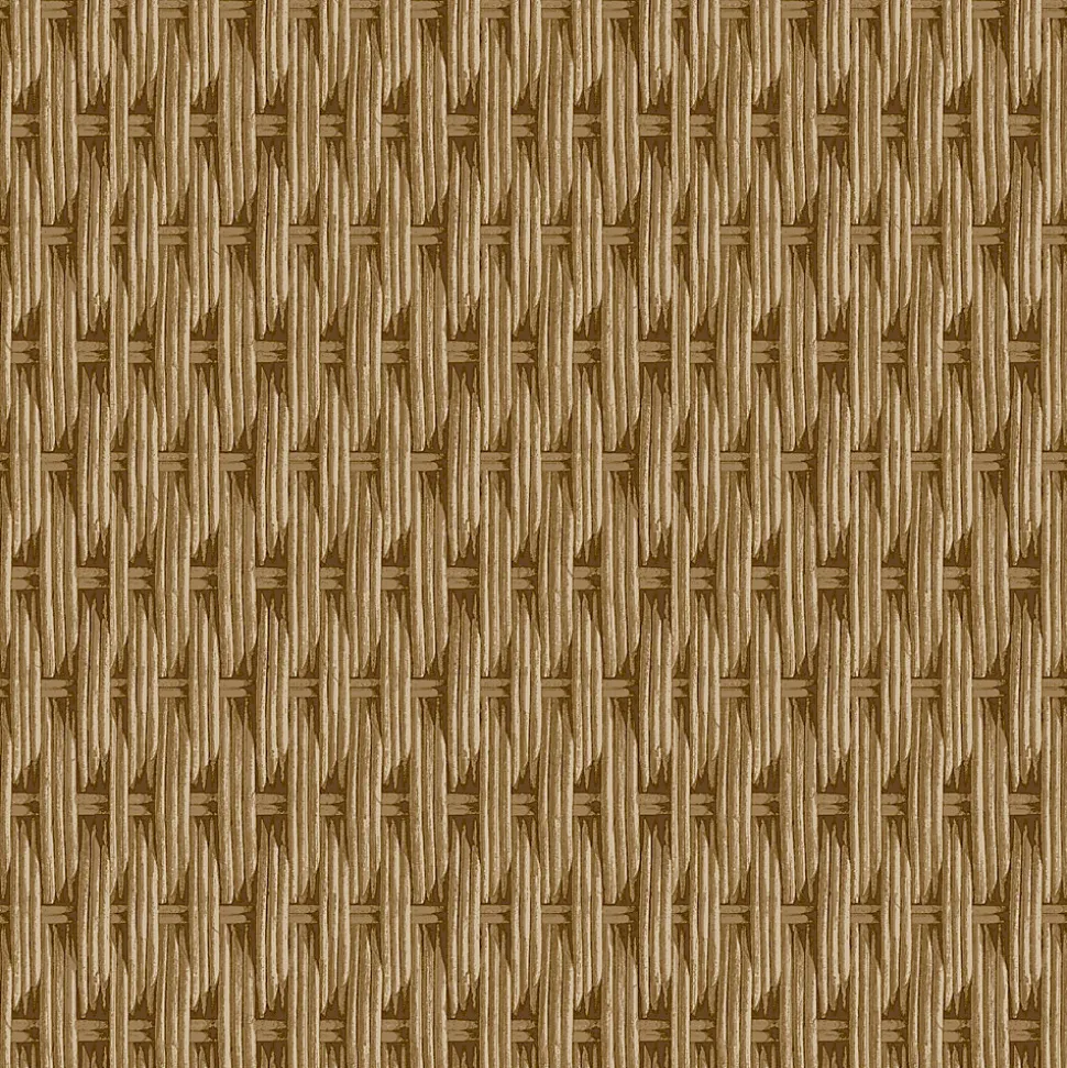 Papier peint vinyle intissé Villa Rosalie Lutece mat et satiné trompe l'œil paille beige, beige doré l.1005 x l.53 cm