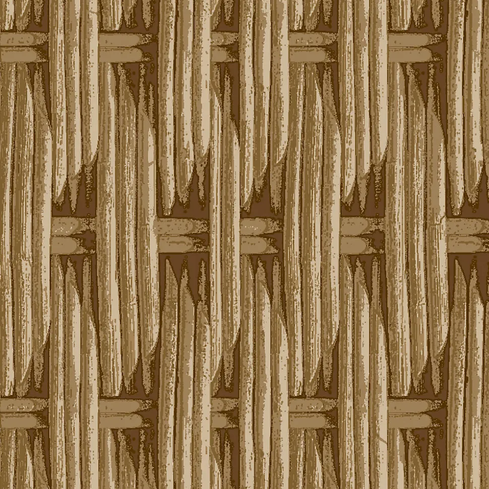 Papier peint vinyle intissé Villa Rosalie Lutece mat et satiné trompe l'œil paille beige, beige doré l.1005 x l.53 cm