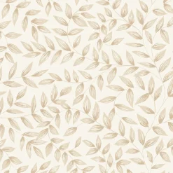 Papier peint vinyle intissé feuillage Jessy beige taupe L.1005 x l.53cm Grandeco