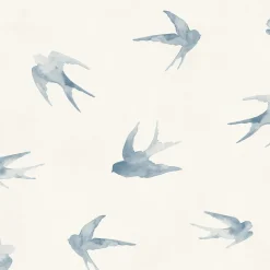 Papier peint vinyle intissé enfant petit oiseau bleu L. 1005 x l. 53cm Ugepa
