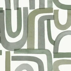 Papier peint vinyle intissé Abaca vertigo géométrique vert L.1001 x l.53cm Lutèce