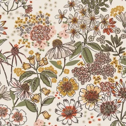Papier peint vinyle intissé fleuri bouquet rose, beige L.1005 x l.53cm Lutèce