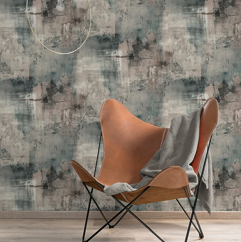 Papier peint Vinyle Intissé GoodHome Elmas gris