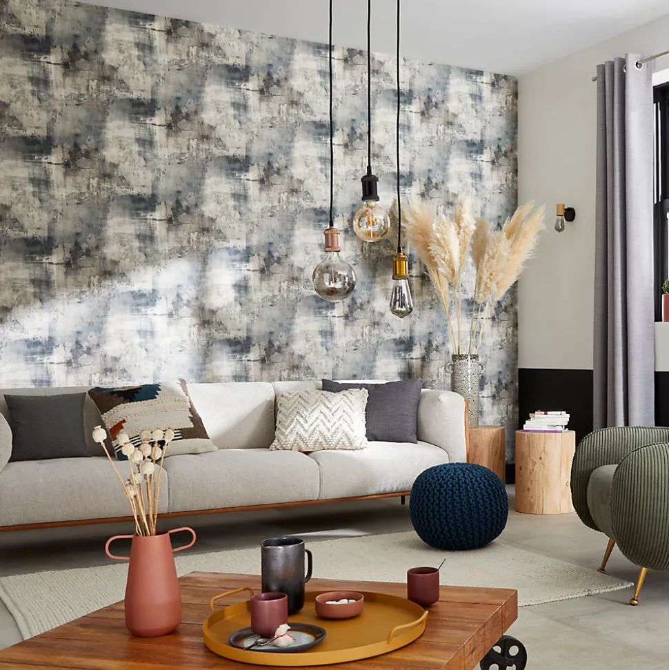 Papier peint Vinyle Intissé GoodHome Elmas gris