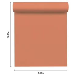 Papier peint vinyle intissé uni orange terracotta L.53 x l.1005 cm GoodHome Aune