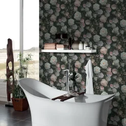 Papier peint Vinyle Intissé GoodHome Serpin rose pâle