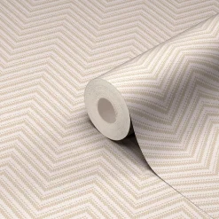 Papier peint vinyle intissé Donsig GoodHome chevrons beige l.53 cm x 10m
