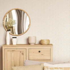 Papier peint vinyle intissé géométrique Fibre d'or blanc écru L.1005 x l.53cm Lutèce
