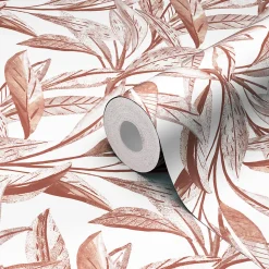 Papier peint vinyle intissé Cicillo feuillage terracotta L.1000 x l.53cm GoodHome