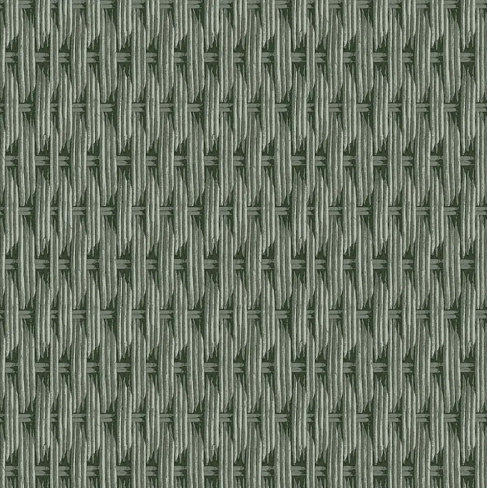 Papier peint vinyle intissé Villa Rosalie Lutece mat et satiné trompe l'œil paille vert l.1005 x l.53 cm