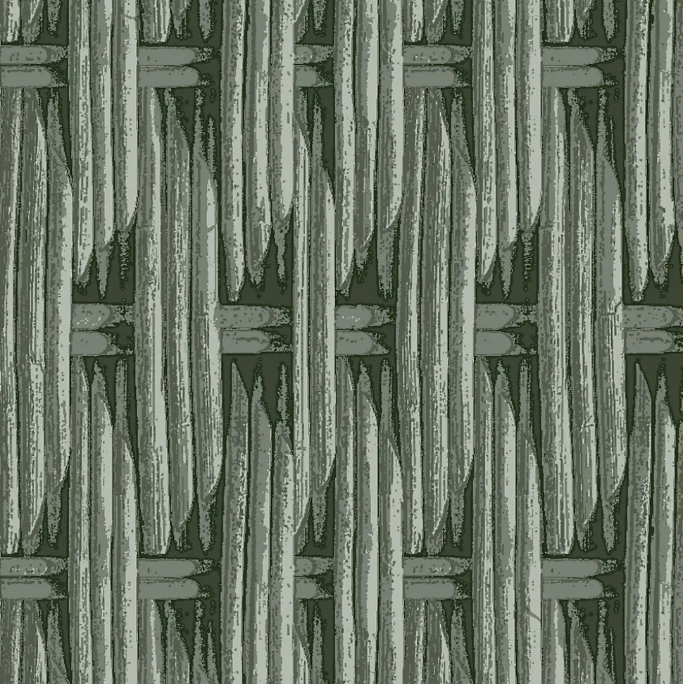 Papier peint vinyle intissé Villa Rosalie Lutece mat et satiné trompe l'œil paille vert l.1005 x l.53 cm