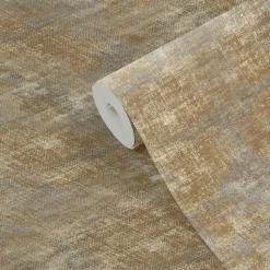 Papier peint Vinyle Intissé GoodHome Giana gris clair et ocre