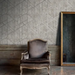 Papier peint Vinyle Intissé GoodHome Mirgan gris clair