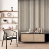 Papier peint vinyle intissé effet lattes de bois beigeL.1001 x l.53cm Ugèpa