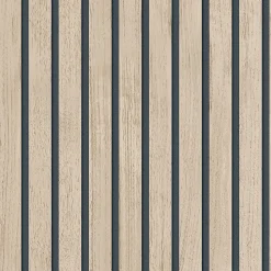 Papier peint vinyle intissé effet lattes de bois beigeL.1001 x l.53cm Ugèpa
