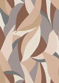 Papier peint vinyle intissé végétal marron et or L.1005 x l.53cm, Erismann Crescent
