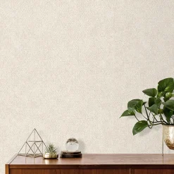 Papier peint vinyle intissé Reality Iv Lutece mat et satiné ecorce, faux uni beige clair l.1005 x l.53 cm