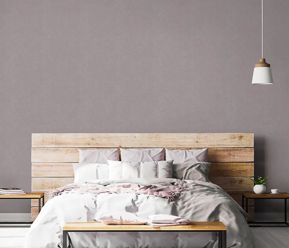 Papier peint vinyle intissé uni beige taupe L.1005 x l.53cm, Erismann Flair