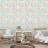 Papier peint vinyle intissé fleuri Bella fleurs multicouleurs pastel L.1005 x l.53cm Ugèpa