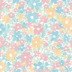 Papier peint vinyle intissé fleuri Bella fleurs multicouleurs pastel L.1005 x l.53cm Ugèpa