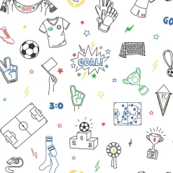 Papier peint vinyle intissé enfant football multicouleurs L. 1005 x l. 53cm Ugepa