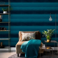 Papier peint Vinyle intissé GoodHome Arugam bleu foncé l.53 x H.1000 cm